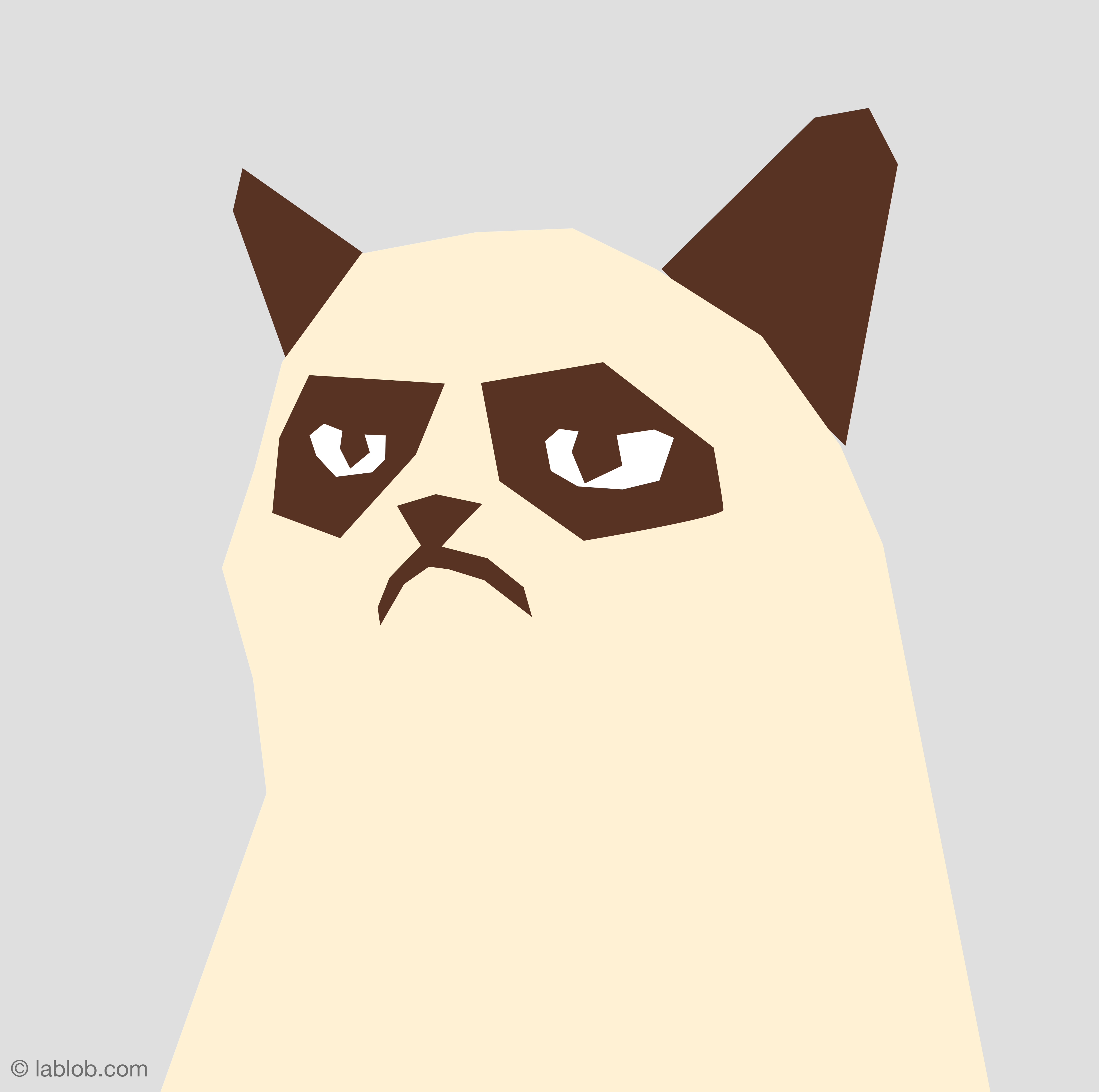 grumpy cat outline