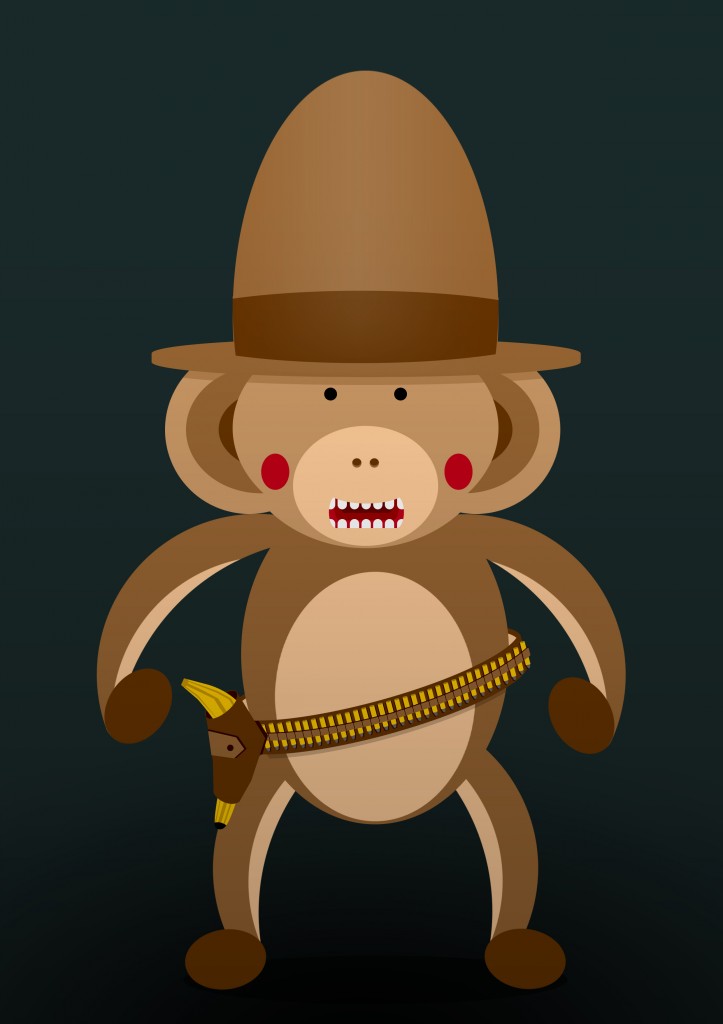 monkey-with-hat-and-banan-gun